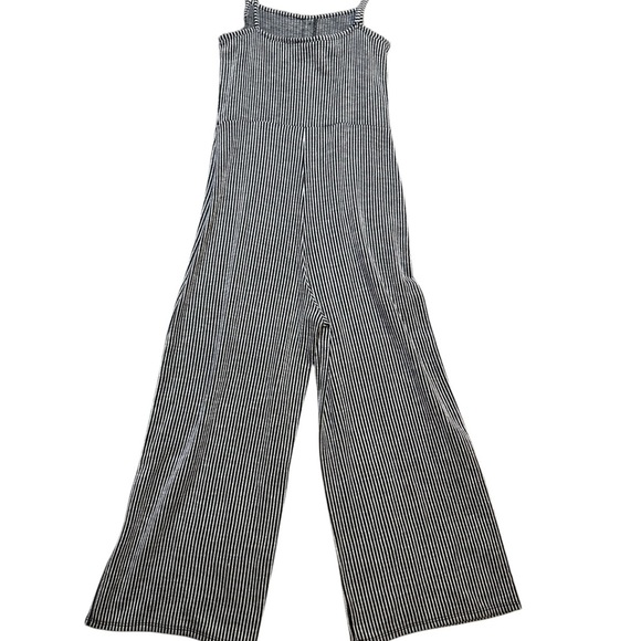 Caution To The Wind Black and White Jumpsuit with Wide-Leg Design Small - Picture 4 of 5